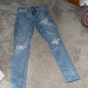 American Eagle Soft Knit Hi-Rise Ripped Jeggings Size 4 Short